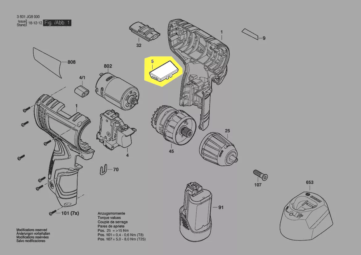 Curseur inverseur réf. 1 600 A01 6SU Bosch